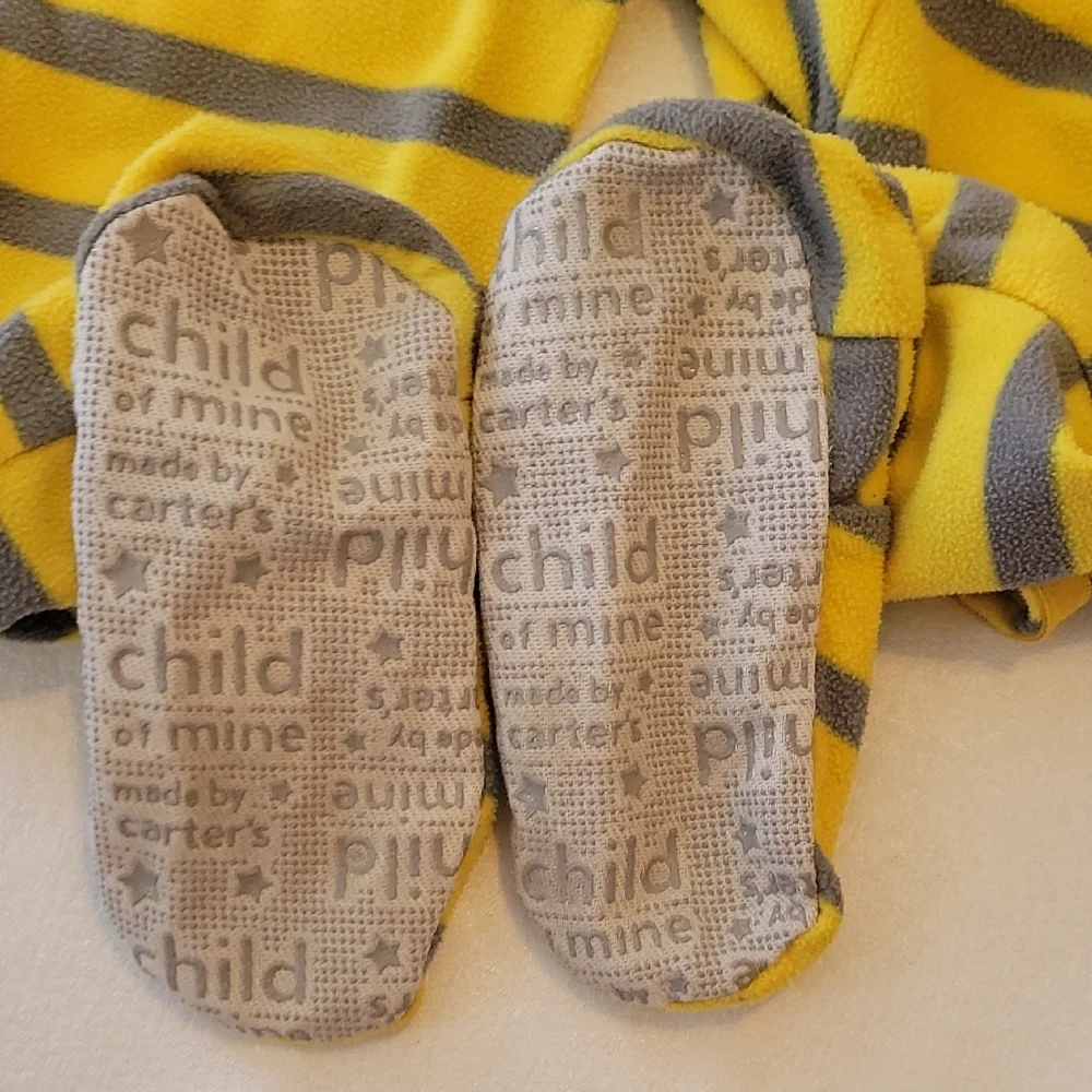 Carter's Yellow and Gray Striped Kids One Piece